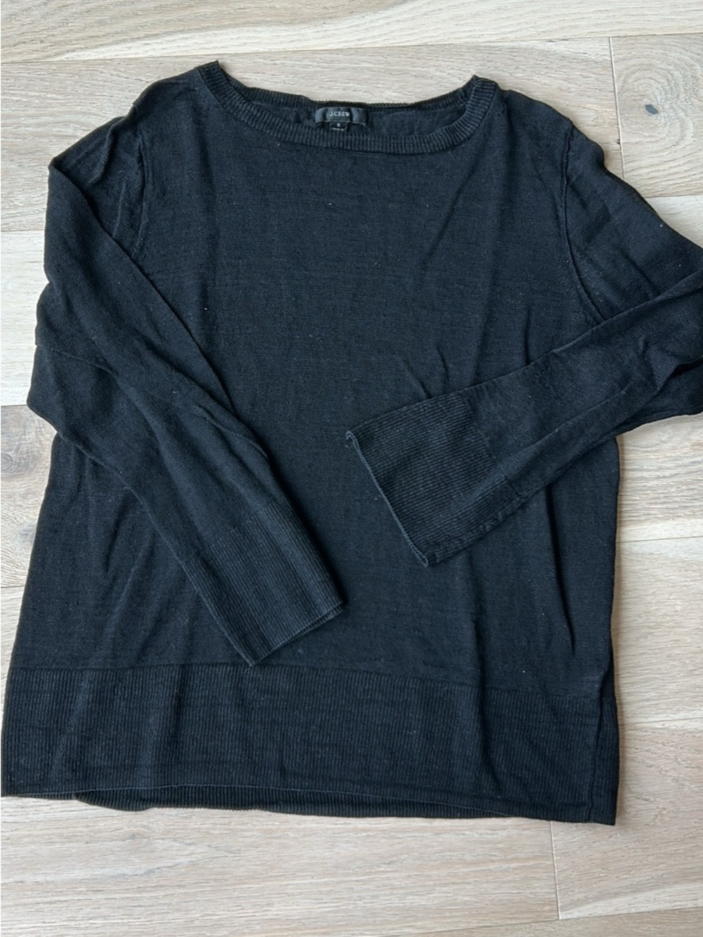 J. Crew women's Black Crewneck Lightweight Sweater